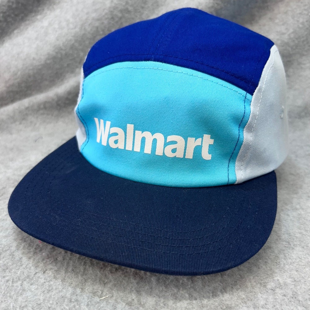 Walmart Logo Unisex Blue Walmart Color Block 5 Panel Snapback Hat OSFA